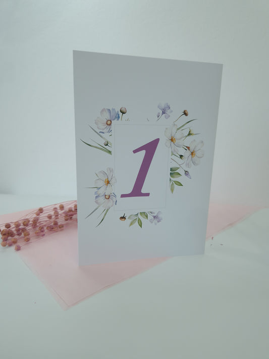 Meniu si Numar Masa Nunta Flori Delicate