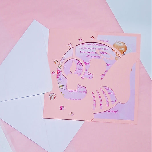 Invitatii Botez Fete Ingeras Decupat