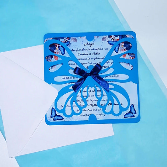 Invitatii Botez Baiat Fluturas Decupat