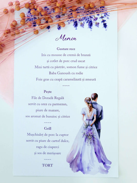 Meniu Nunta Lavanda si Silueta Miri