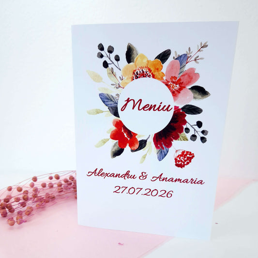 Meniu Nunta Flori Boho