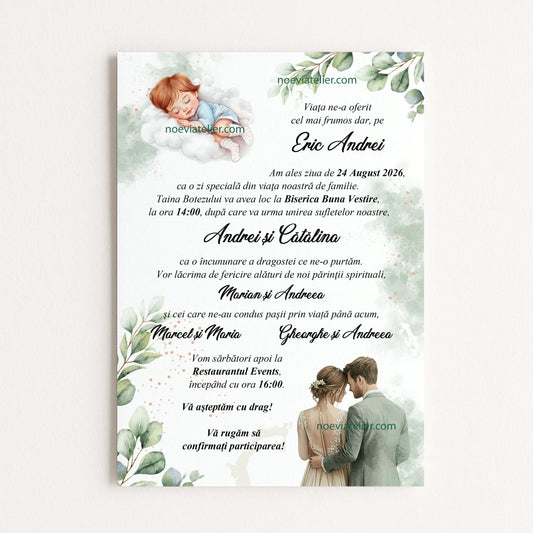 Invitatie Nunta si Botez Baietel - Format digital
