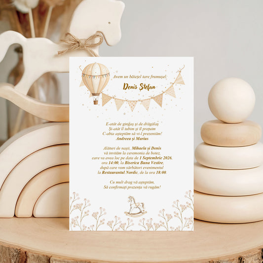 Invitatii Botez Baiat Calut Crem