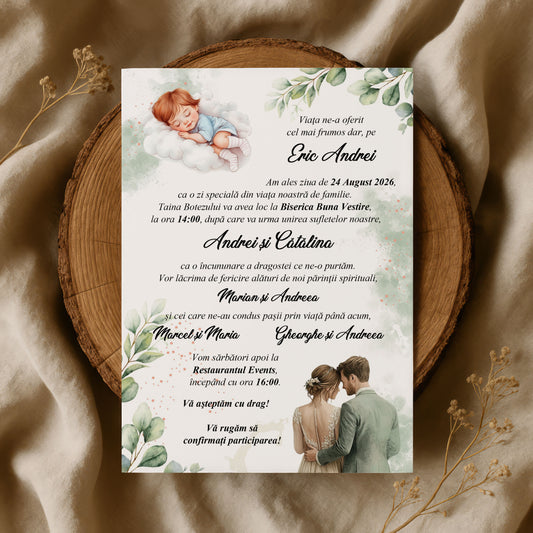 Invitatie Nunta si Botez Baietel