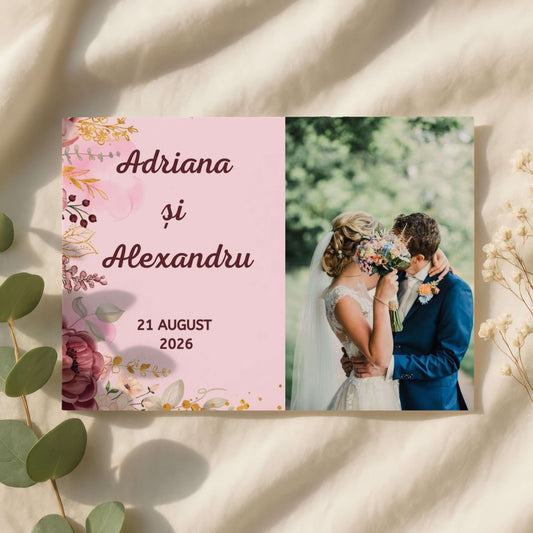 Magnet Nunta Flori Bordo