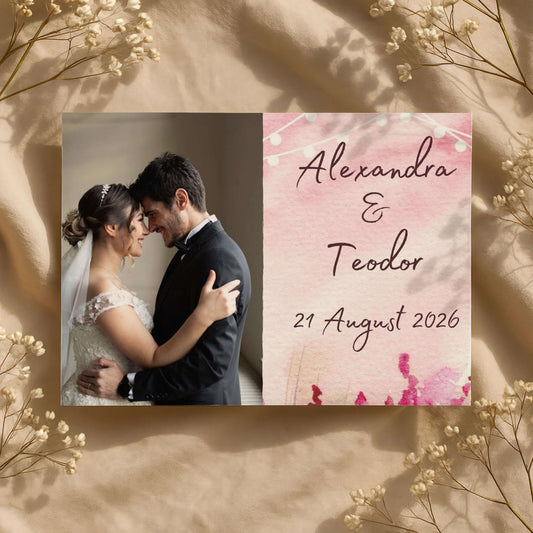 Magnet Nunta Flori Roz