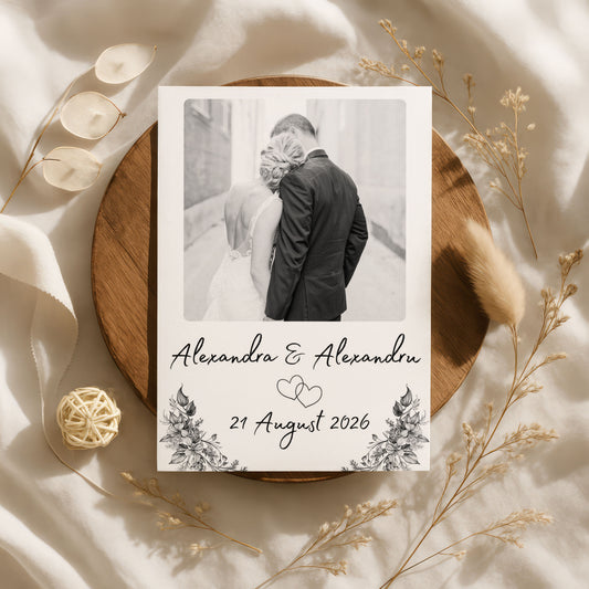 Magnet Nunta Alb Negru