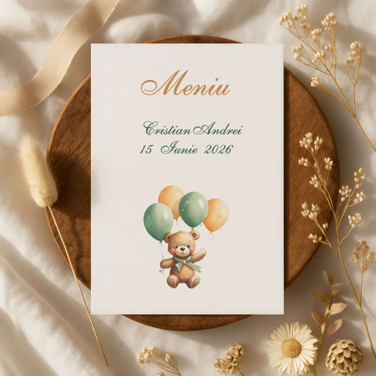 Meniu Botez Baiat Ursuler si Baloane Verde