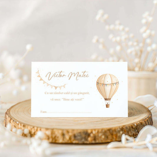 Plic de Bani Botez Baiat Balon cu Aer