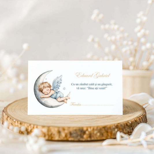 Plic de Bani Botez Baiat Ingeras pe Luna