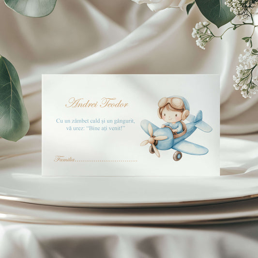 Plic de Bani Botez Baiat in Avion