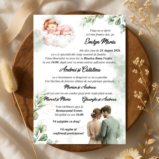 Invitatie nunta si botez fetita